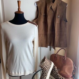 Ralph Lauren NWT shirt with Brown elbow patches suede feel